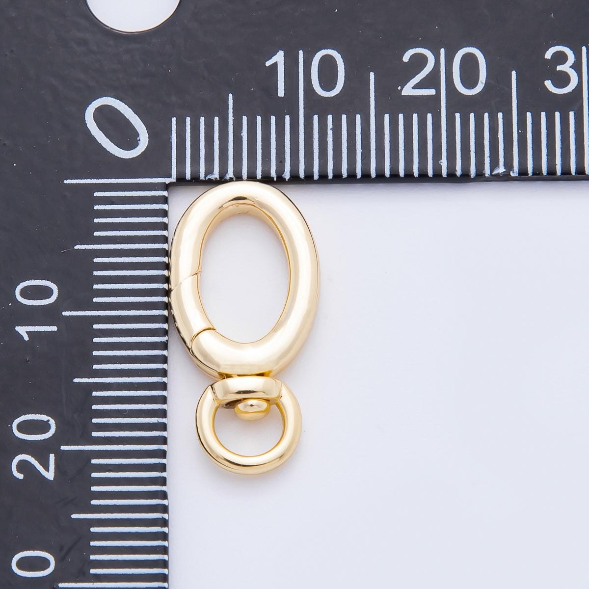 18K Gold Filled 21.5mm Oval Push Gate Clasp Swivel Clasps Closure Finding | Z1392