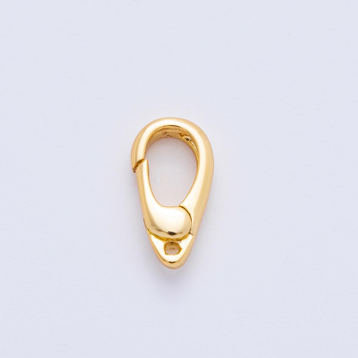 18K Gold Filled 12mm Mini Minimalist Oval Push Gate Clasp Finding | Z1410