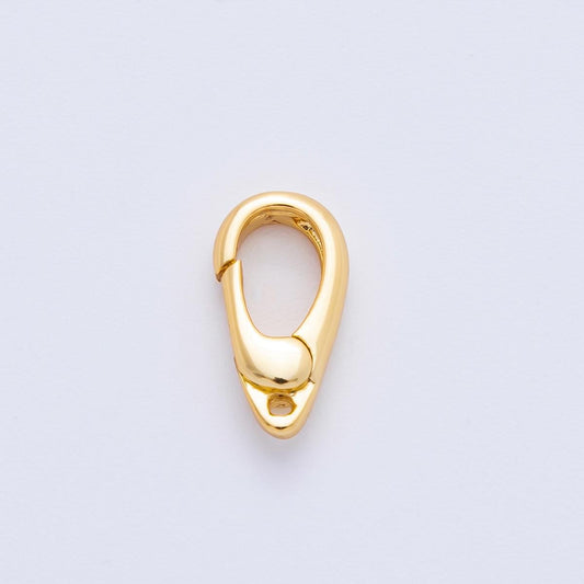18K Gold Filled 12mm Mini Minimalist Oval Push Gate Clasp Finding | Z1410