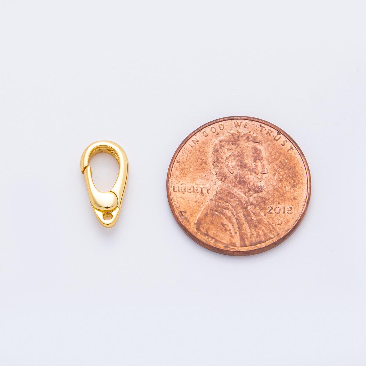 18K Gold Filled 12mm Mini Minimalist Oval Push Gate Clasp Finding | Z1410