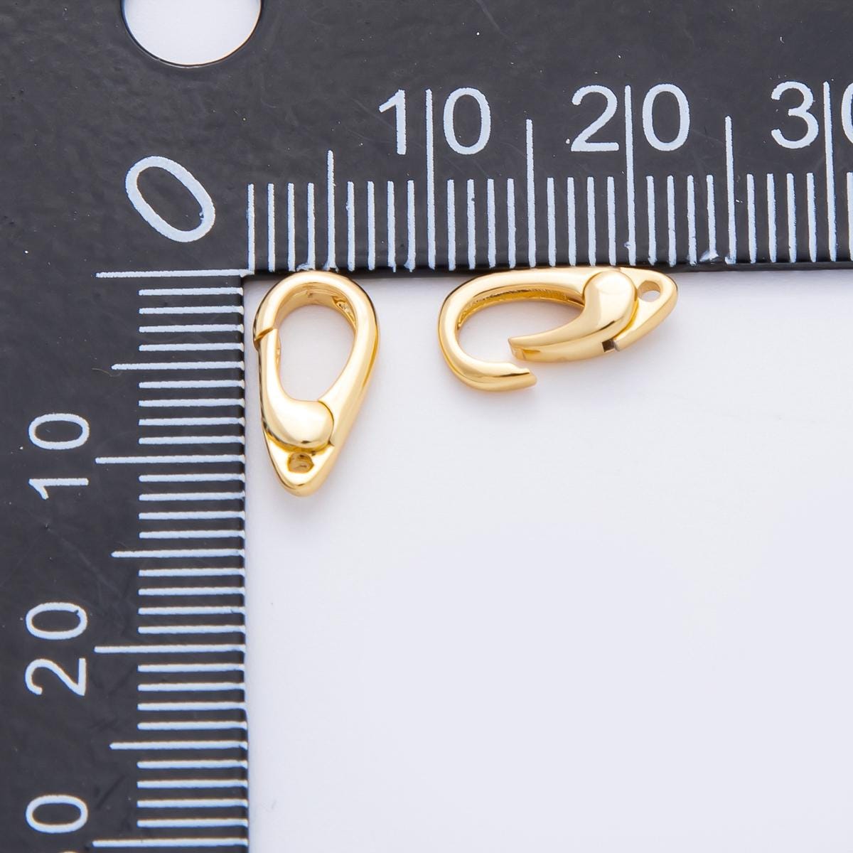 18K Gold Filled 12mm Mini Minimalist Oval Push Gate Clasp Finding | Z1410