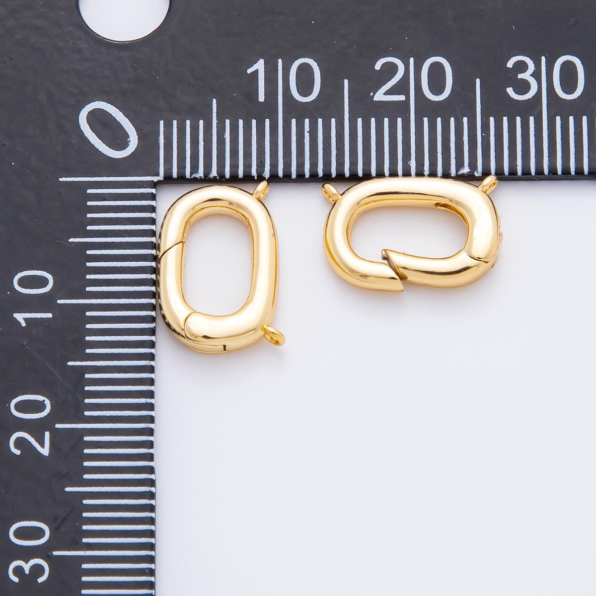 18K Gold Filled 13mm Oval Push Gate Clasp Connector Charm Finding | Z1411