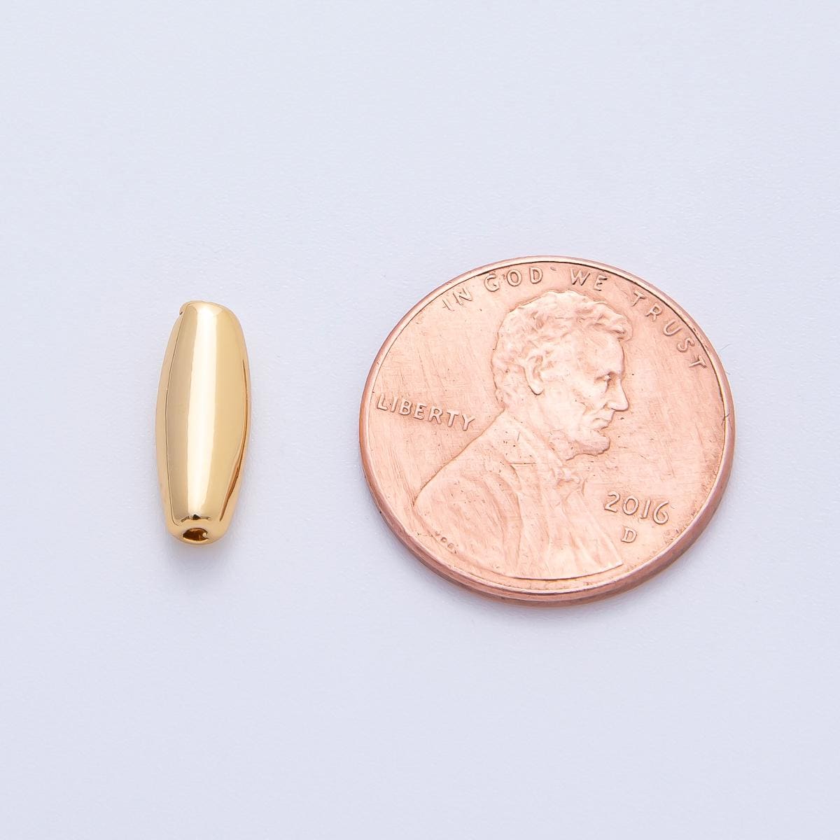 18K Gold Filled 13mm Long Tube Needle Spacer Bead in Gold & Silver | B025