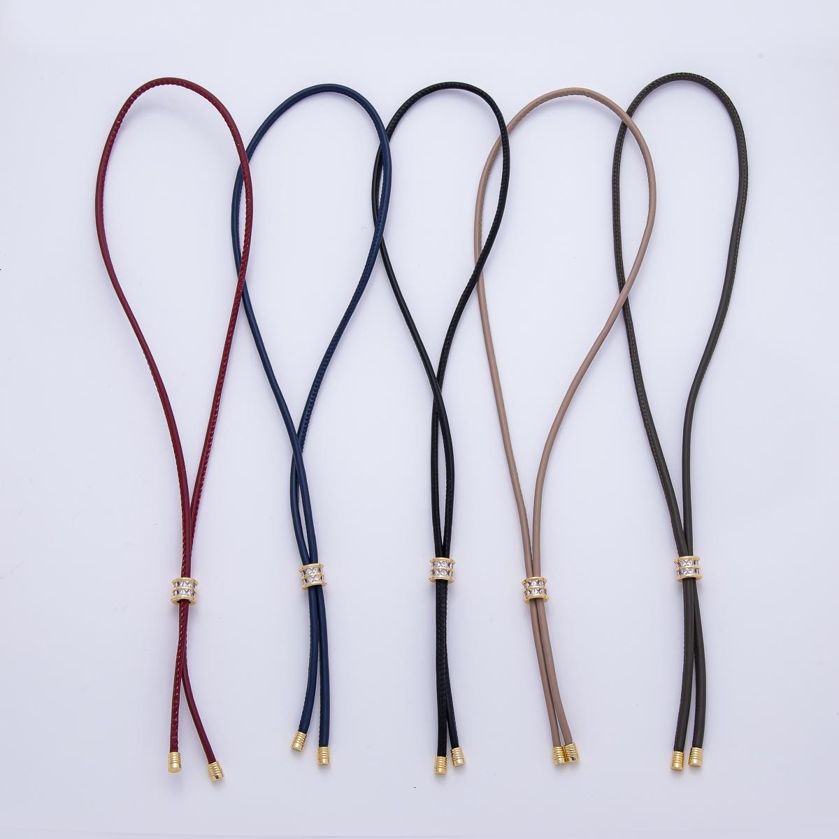Dainty Soft Leather feel Paracord Knot Tied Necklace for Cord Necklace Supply | WA-256