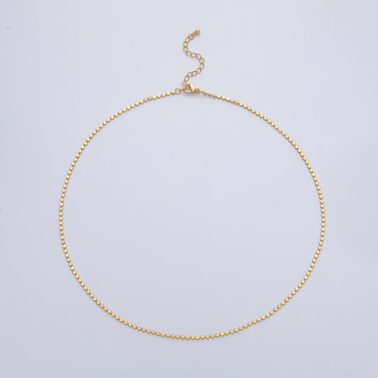 18k Gold Filled 2mm Specialty Dot Chain, Flat Round Shape Necklace Chain 18.3 inch Wa-1181