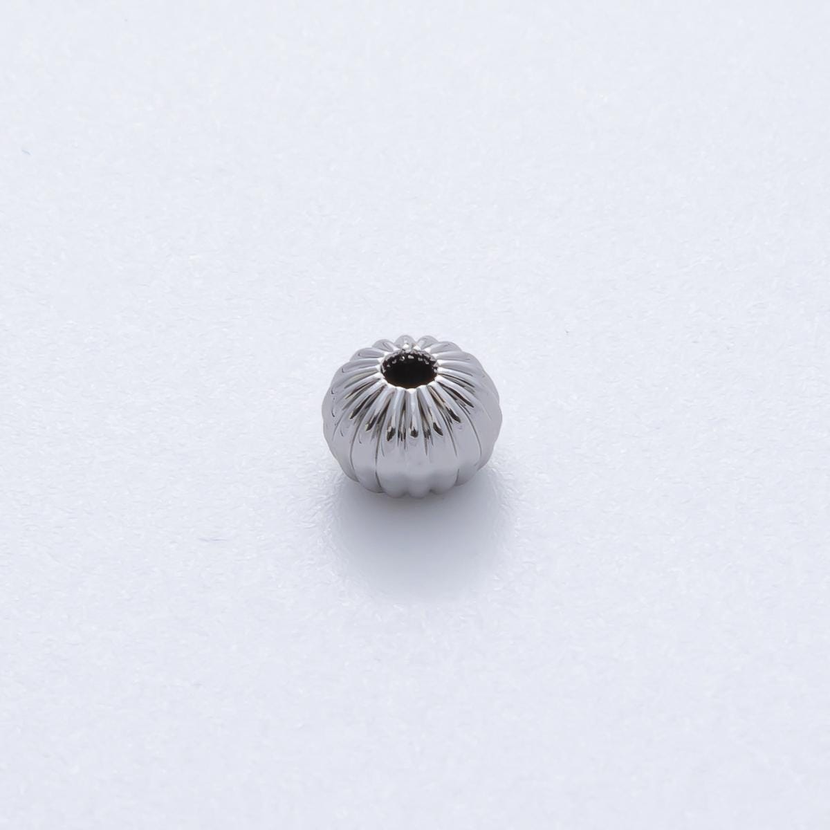 10x Gold & Silver Fluted Spacer Beads – Round Corrugated Metal Bead Charms for Jewelry Making B-355
