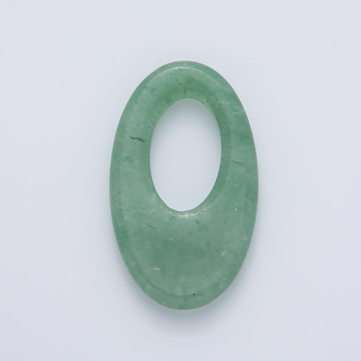 Oblong oval gemstone Oval link Charm for Cord Necklace Earring Hoop Dangle Charm Donut shaped jewelry finding
