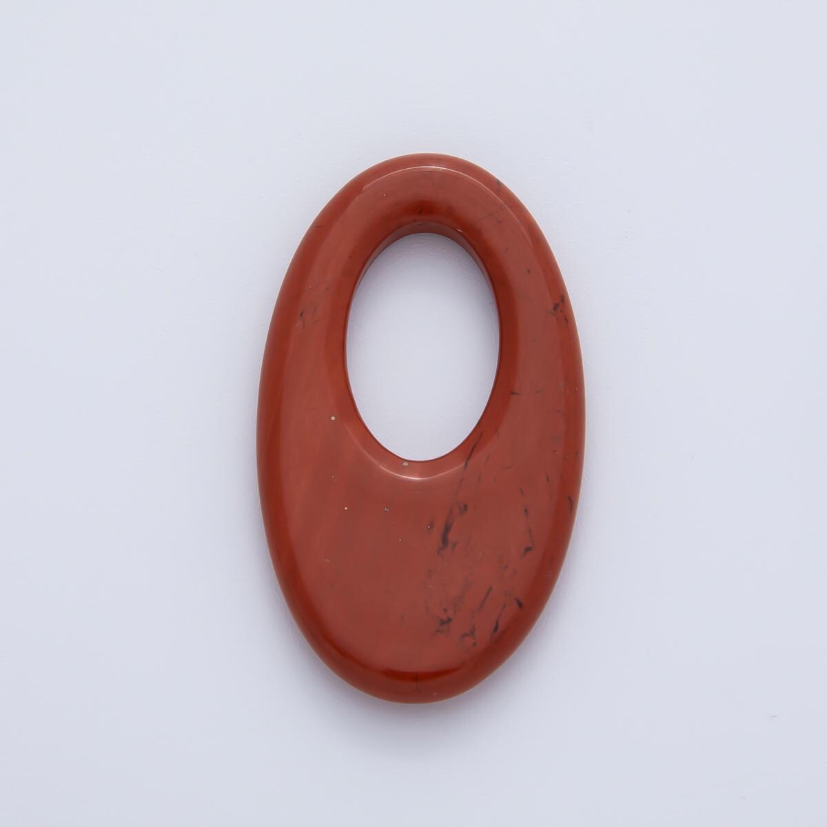 Oblong oval gemstone Oval link Charm for Cord Necklace Earring Hoop Dangle Charm Donut shaped jewelry finding
