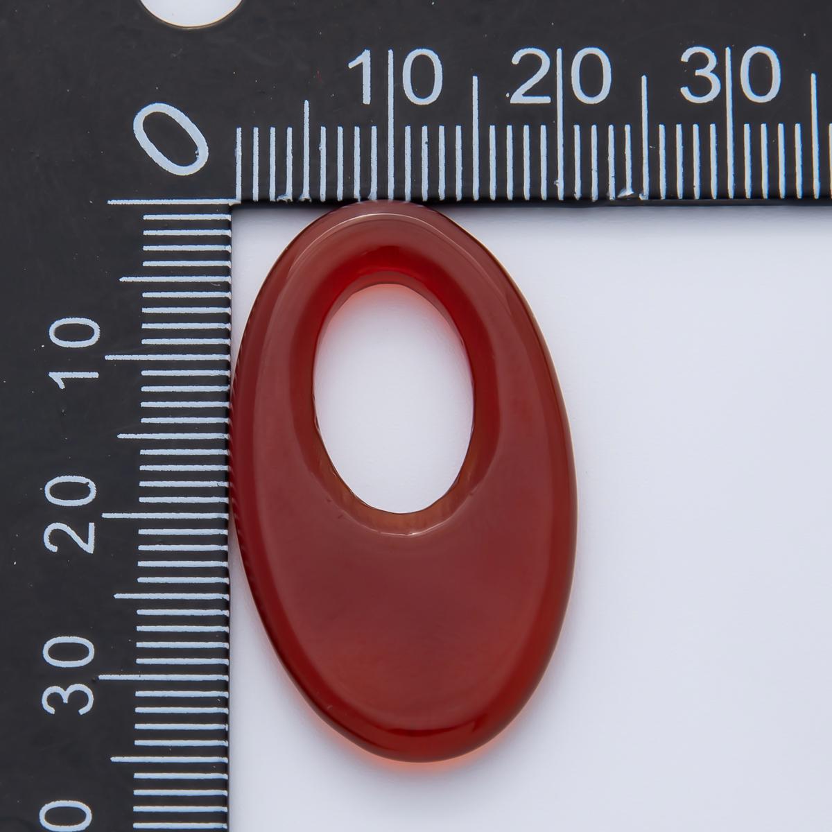 Oblong oval gemstone Oval link Charm for Cord Necklace Earring Hoop Dangle Charm Donut shaped jewelry finding