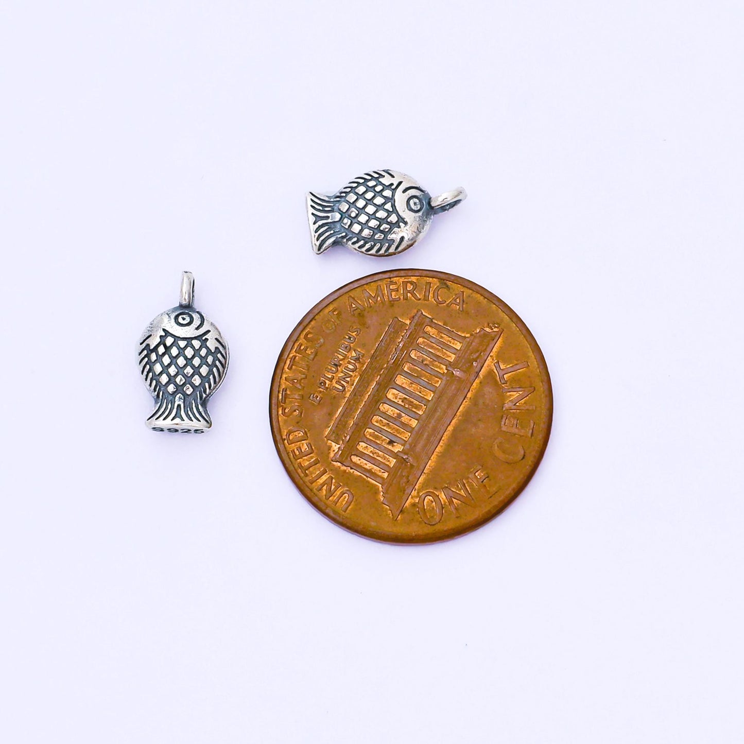 Mini Sterling silver s925 fish Charm Under the Sea animal charm | SL-691