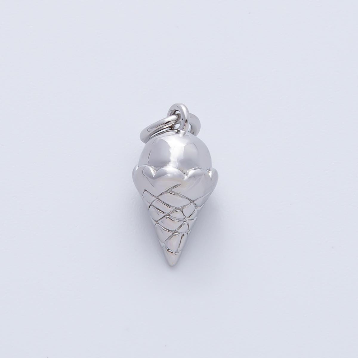 Mini 18k gold filled ice cream pendant charm Silver ice cream Cone pendant Food desert pendant, for diy jewelry making AF-1415