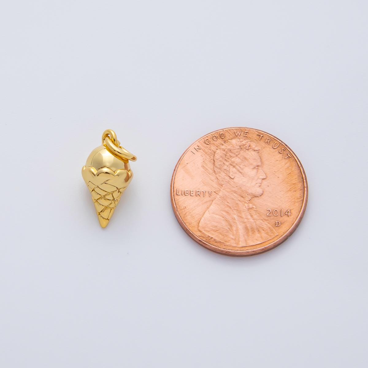 Mini 18k gold filled ice cream pendant charm Silver ice cream Cone pendant Food desert pendant, for diy jewelry making AF-1415