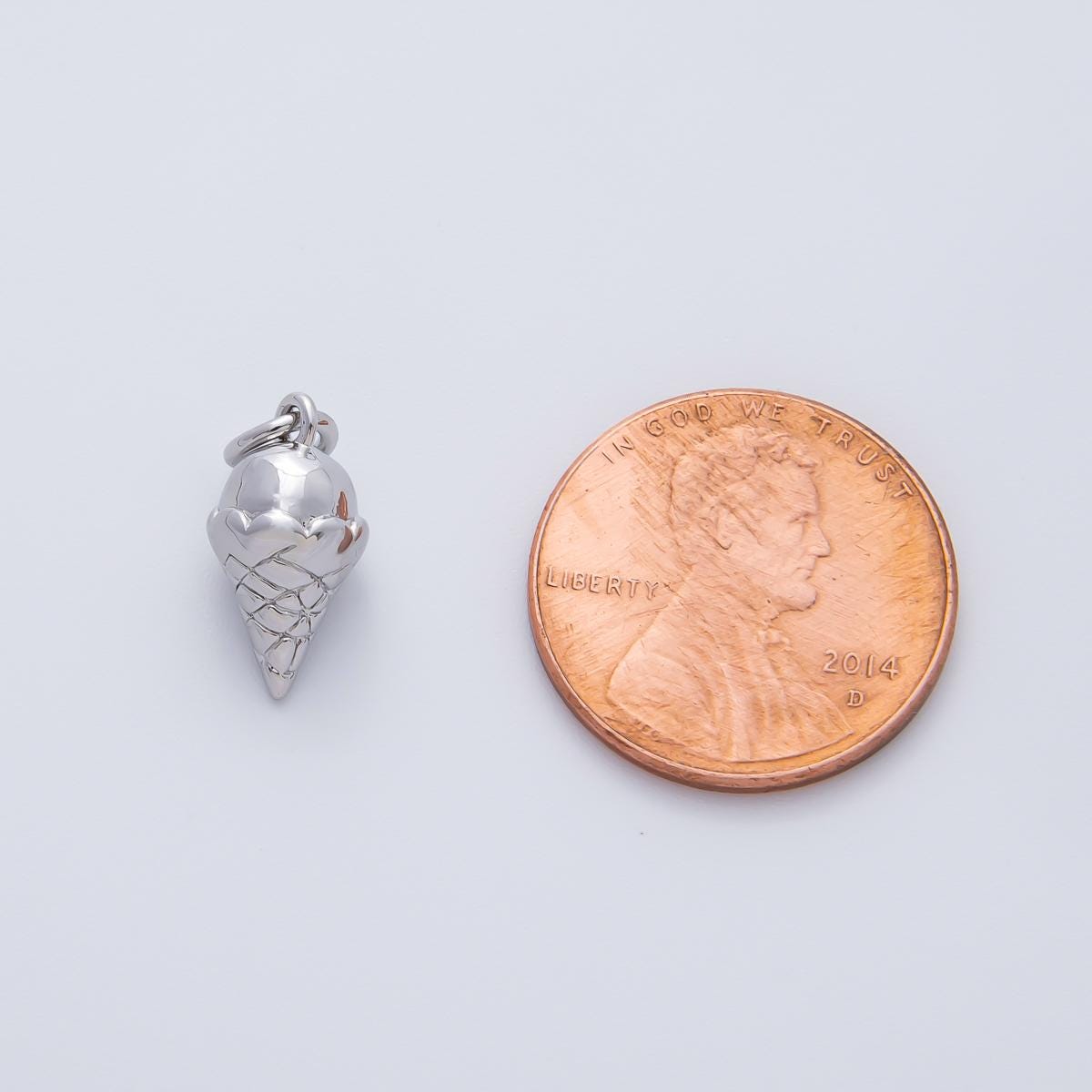 Mini 18k gold filled ice cream pendant charm Silver ice cream Cone pendant Food desert pendant, for diy jewelry making AF-1415