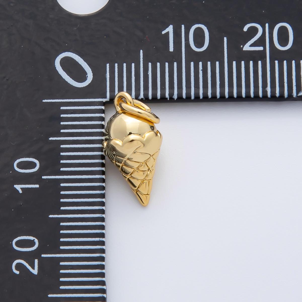 Mini 18k gold filled ice cream pendant charm Silver ice cream Cone pendant Food desert pendant, for diy jewelry making AF-1415