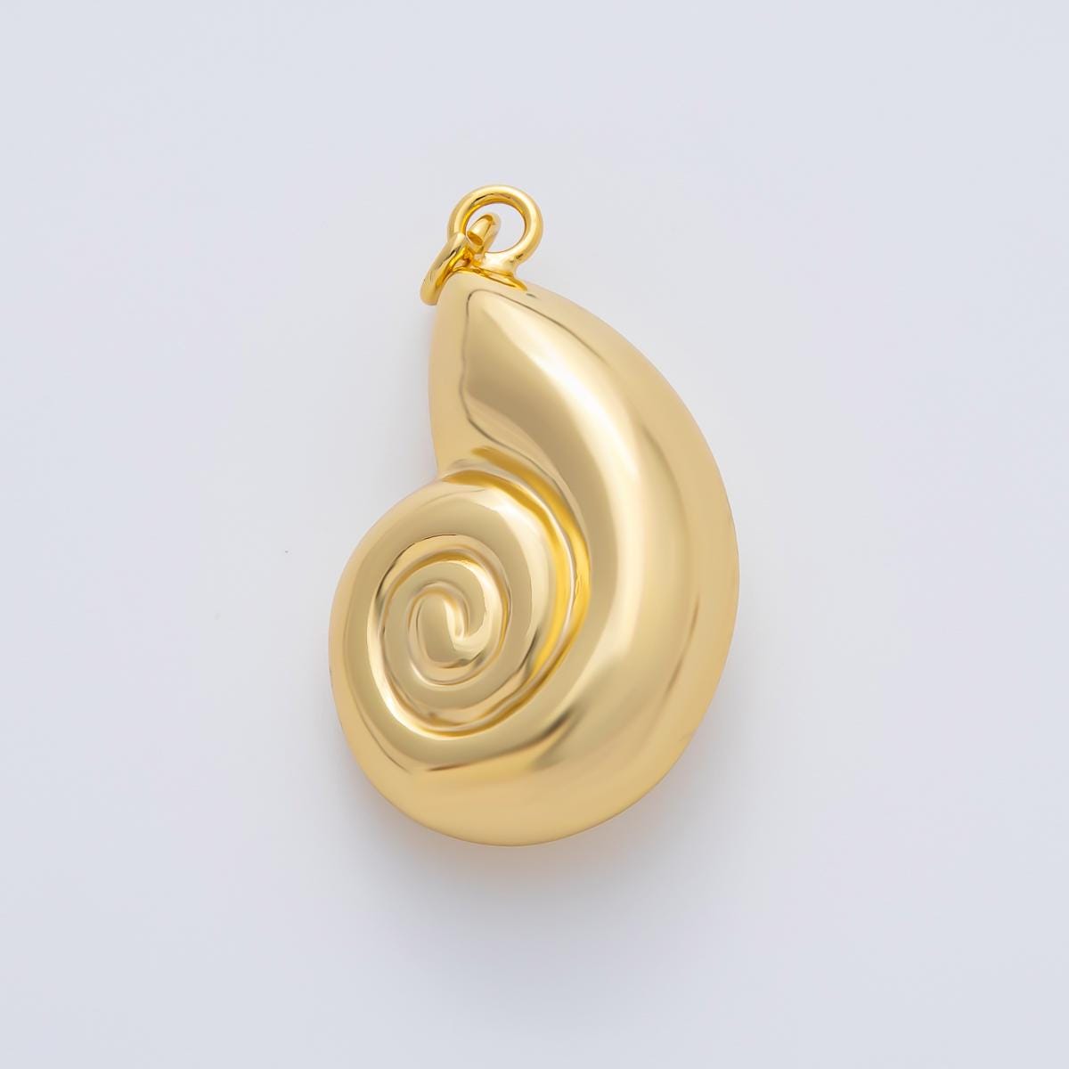 18K Gold Filled Ammonite Sea Shell Pendant Gold Snail Shell Charm | AF-1408