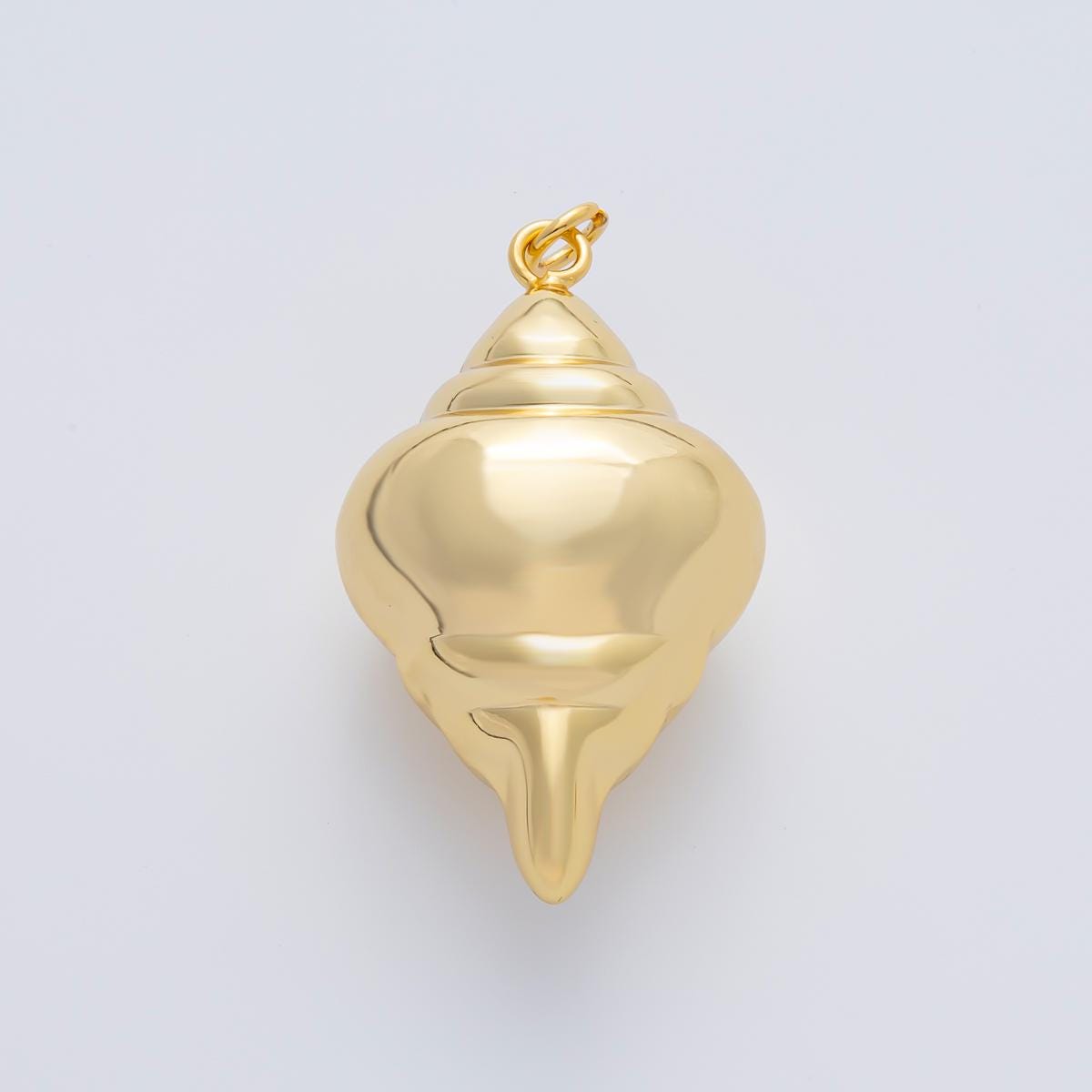 Big Sea Snail Shell 18K Gold Filled Charm, Golden Snail Shell Pendant Charm Summer Beach Pendant Statement For DIY Jewelry AF-1409