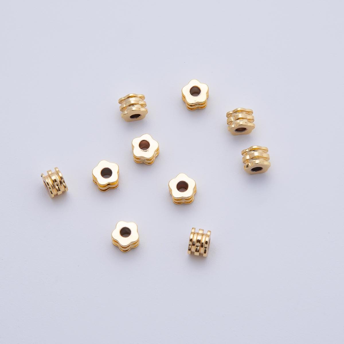 10x 18k gold Filled Textured Flower beads spacer Tiny Bead spacer beads 3.3x4.6 mm beads B-303