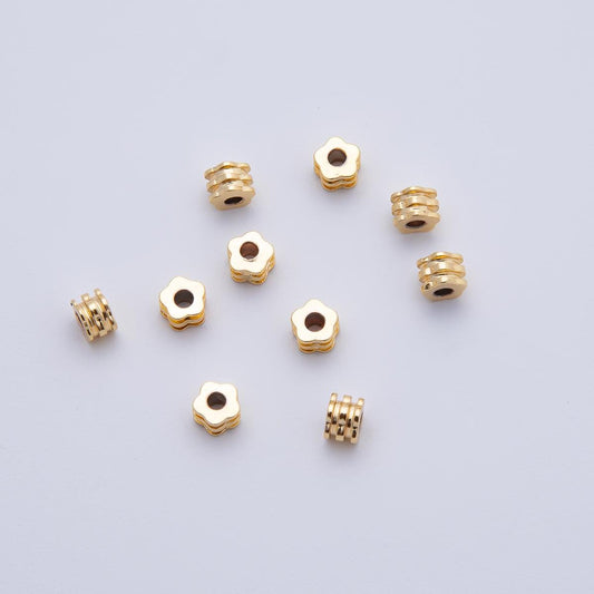 10x 18k gold Filled Textured Flower beads spacer Tiny Bead spacer beads 3.3x4.6 mm beads B-303