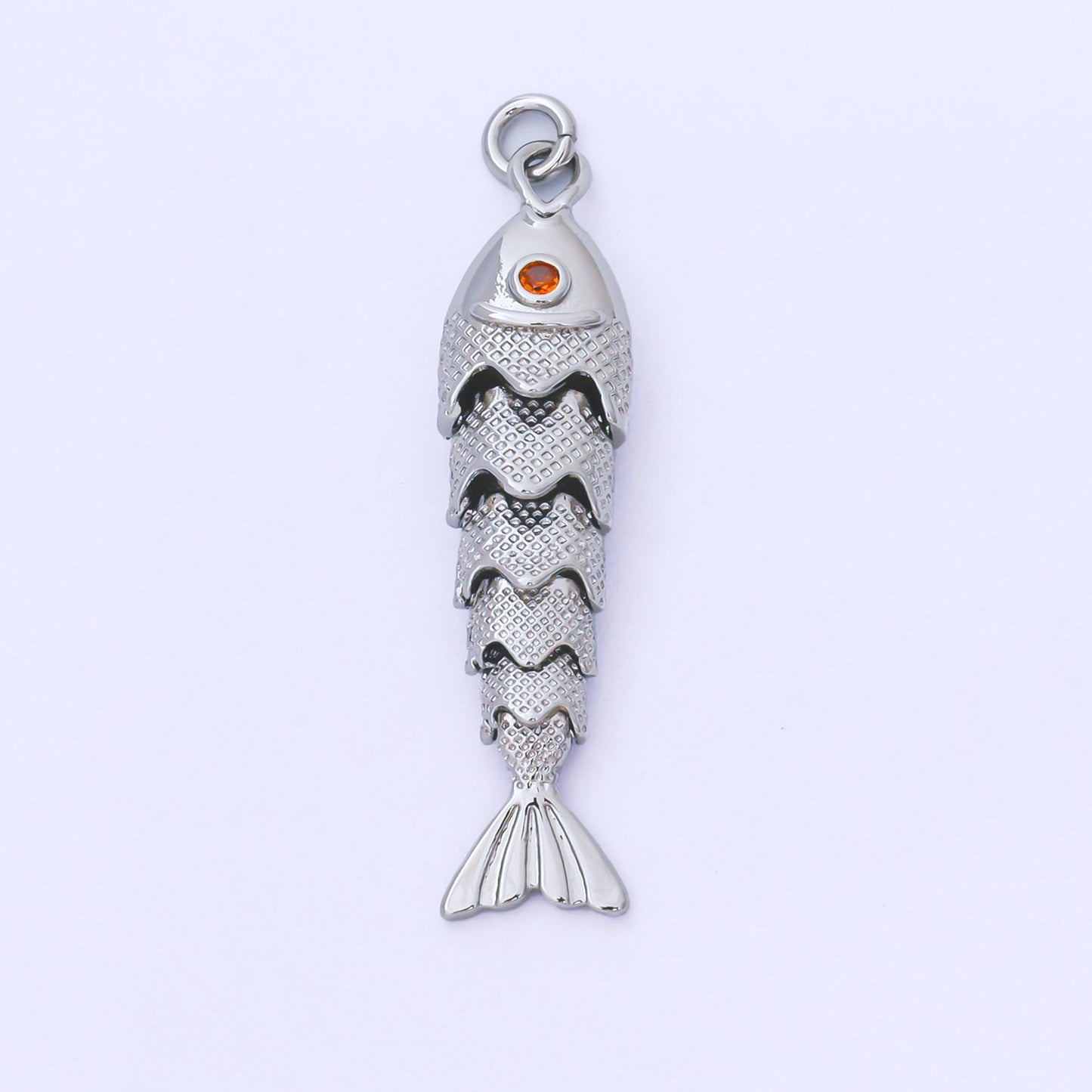 3D 24k gold filled Articulated Fish Pendant Movable Tail Design Vintage Style Charm Sardines Fish Animal Sea Life Inspired Jewelry AF-1526