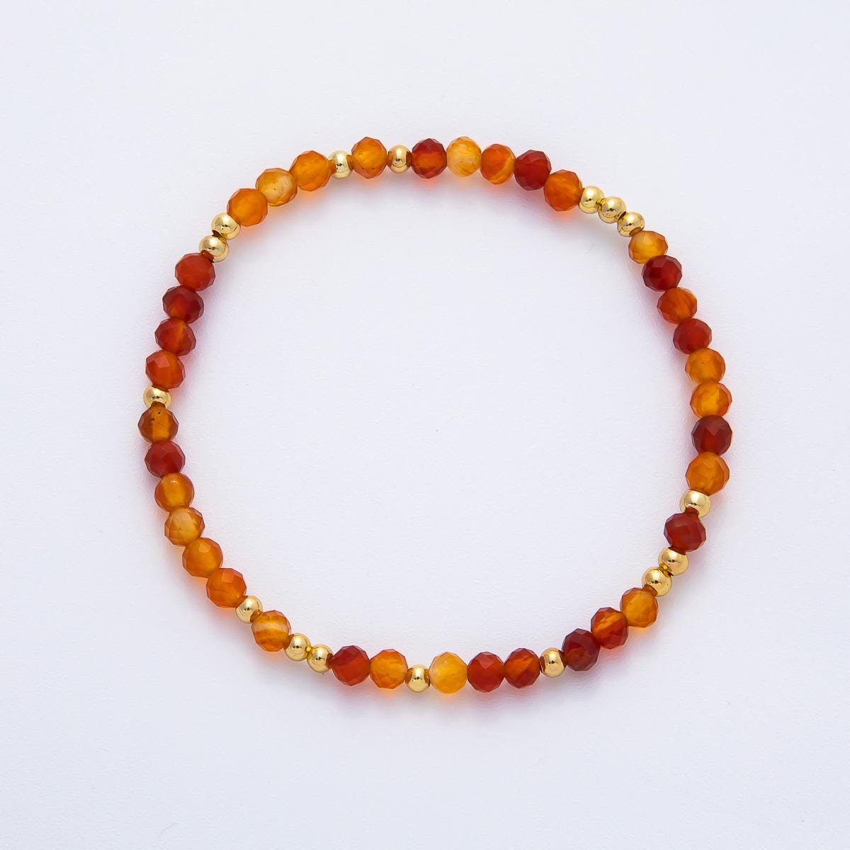 Dainty Handmade Gemstone Beaded bracelet chain minimalist jewelry 4mm beaded ball for Stackable Jewelry WA-3449