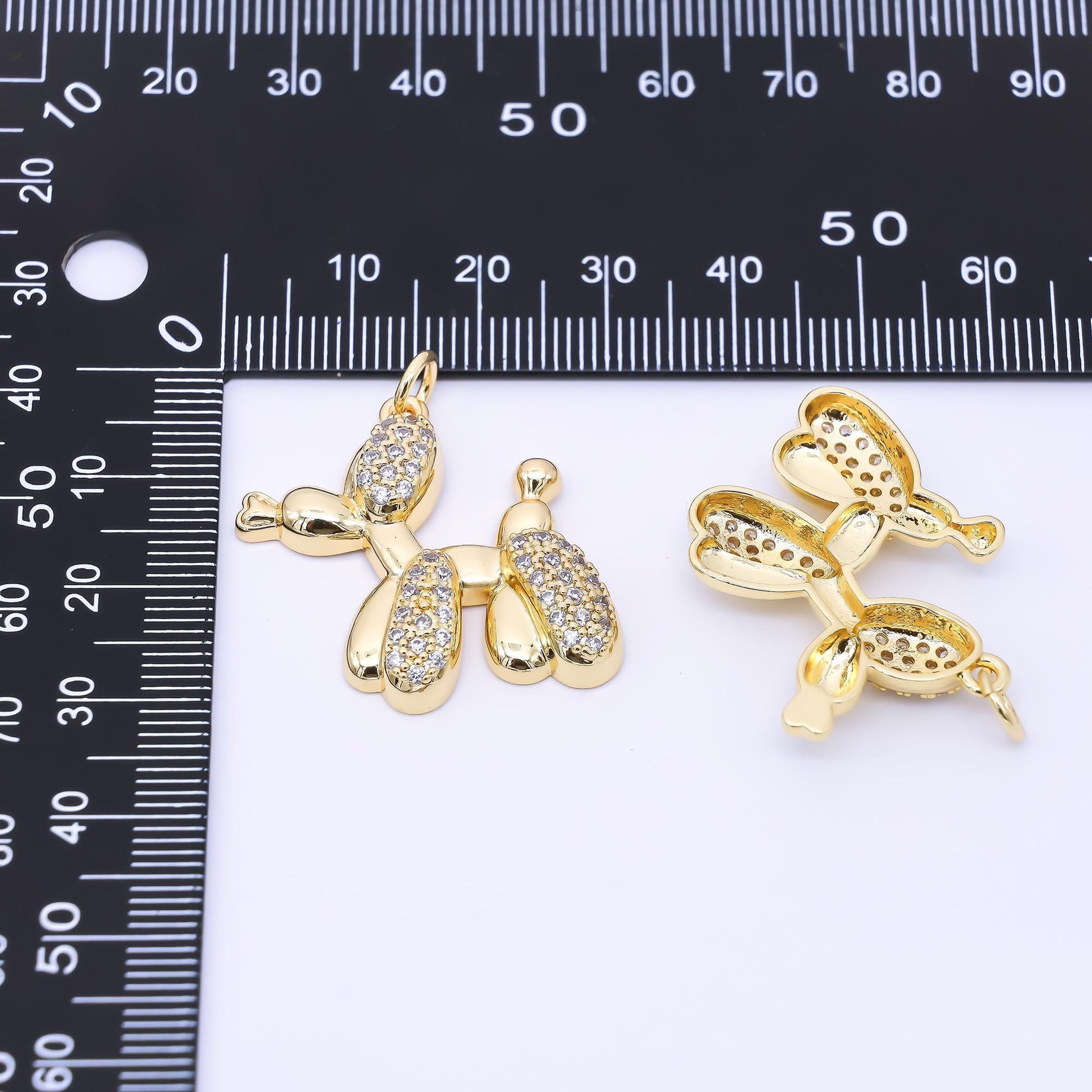 24K Gold Filled 28mm Micro Paved CZ Pinata Party Horse Balloon Animal Charm | AF1307