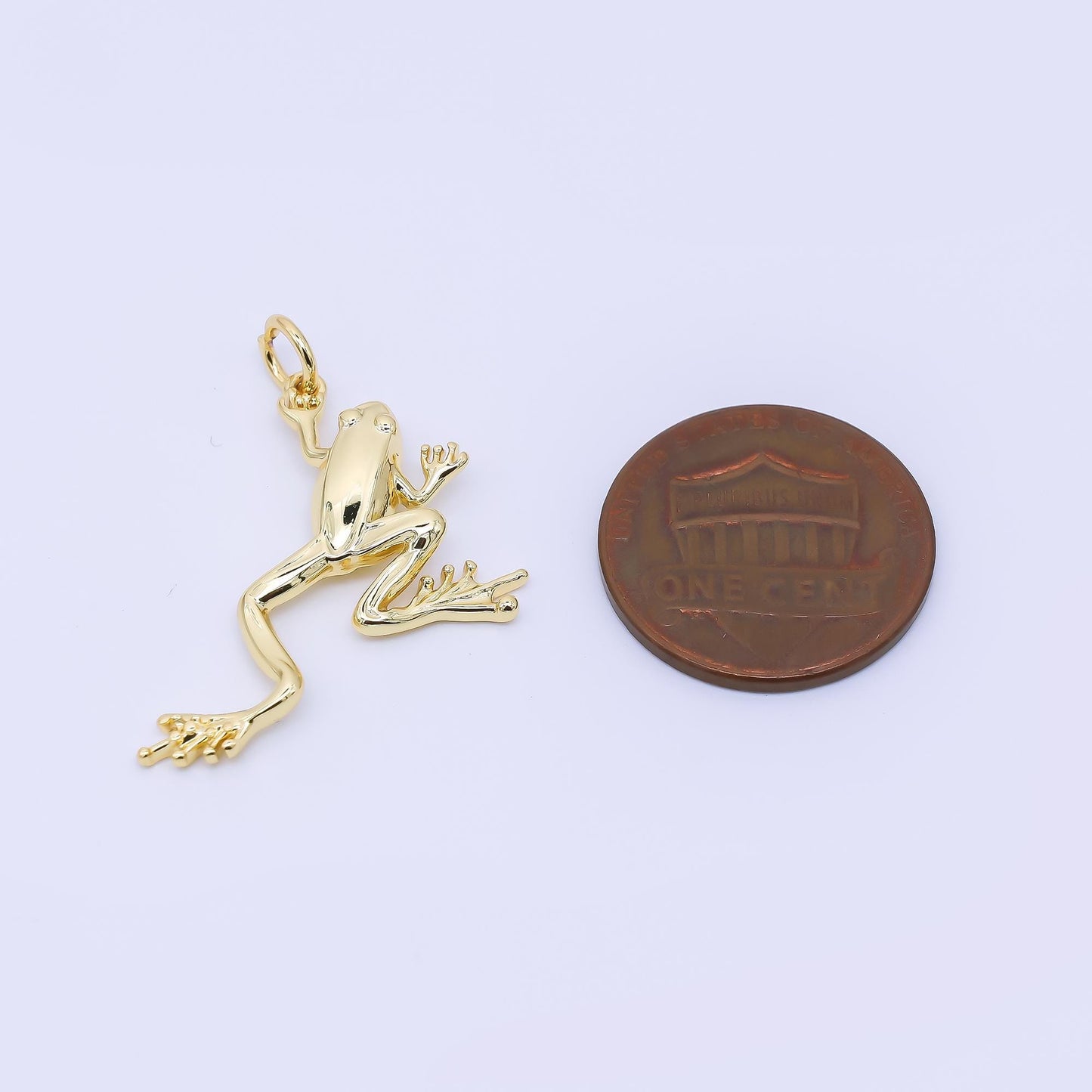 24K Gold Filled 28mm Amphibian Frog Animal Pendant | AF-1245