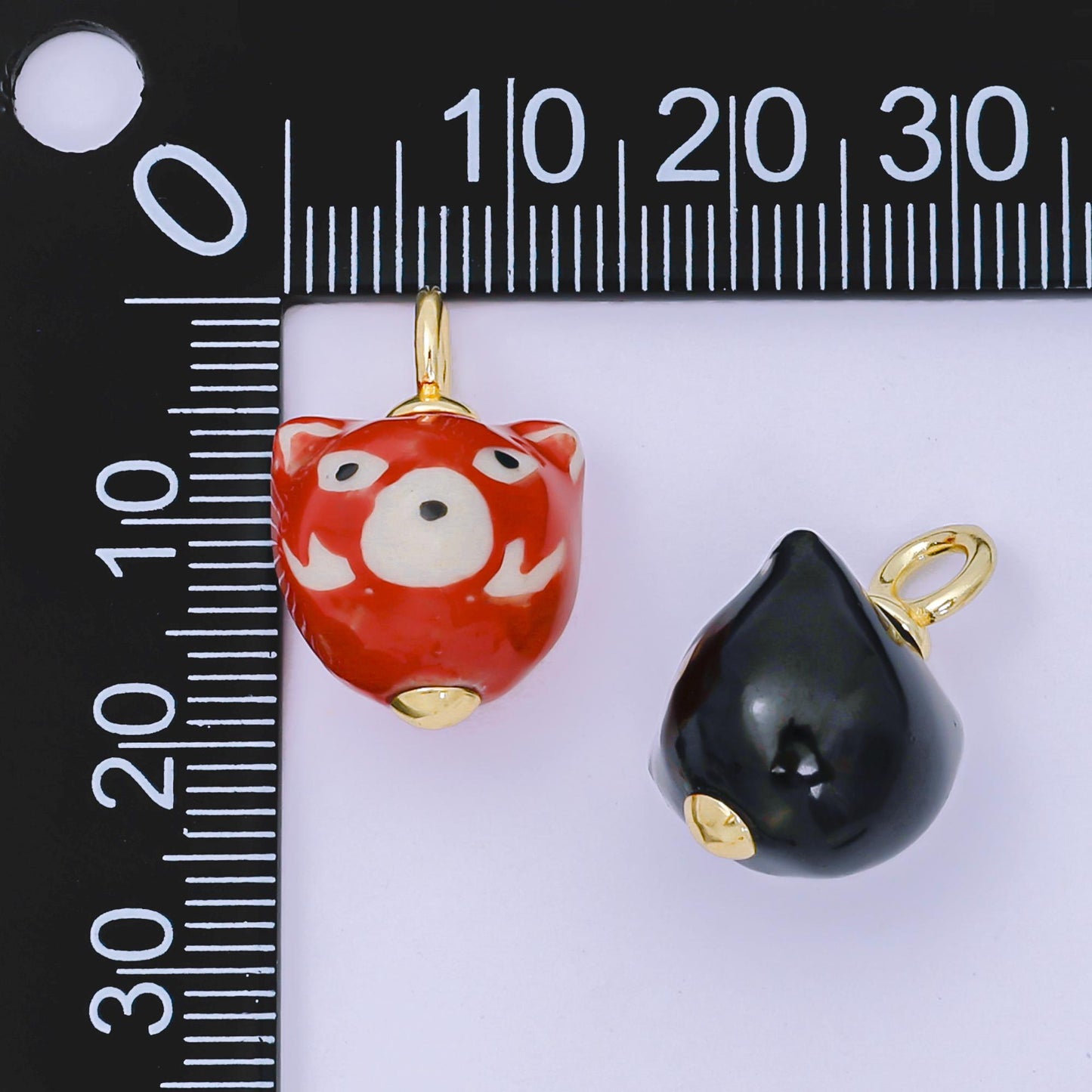 Hand painted Brown Bear Pendant, 24K Gold Filled Ceramic Big Bear Charm For Necklace Bracelet Component AF-1295