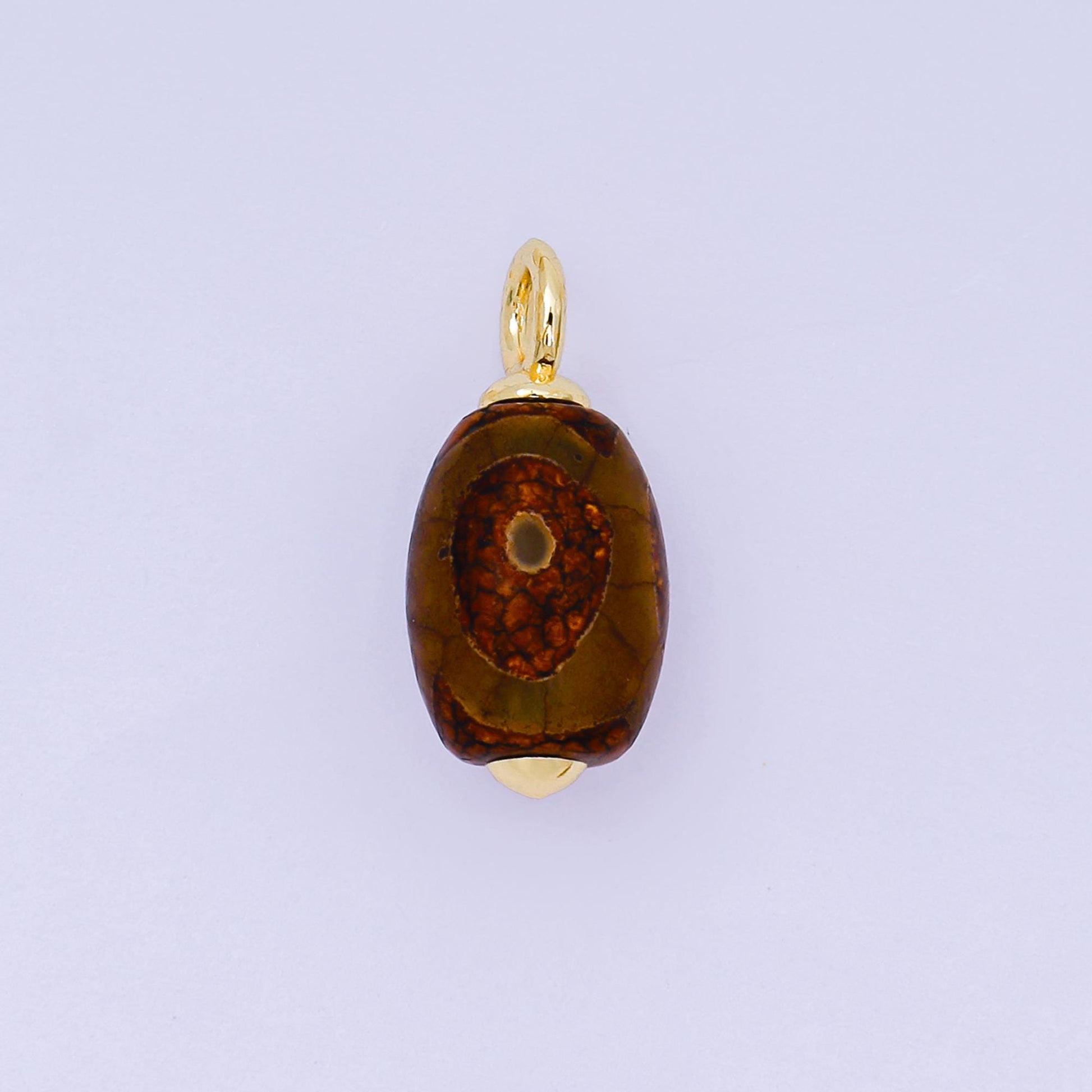Czech Glass 22x10mm Oval Tube Dark Brown Charm AF1299