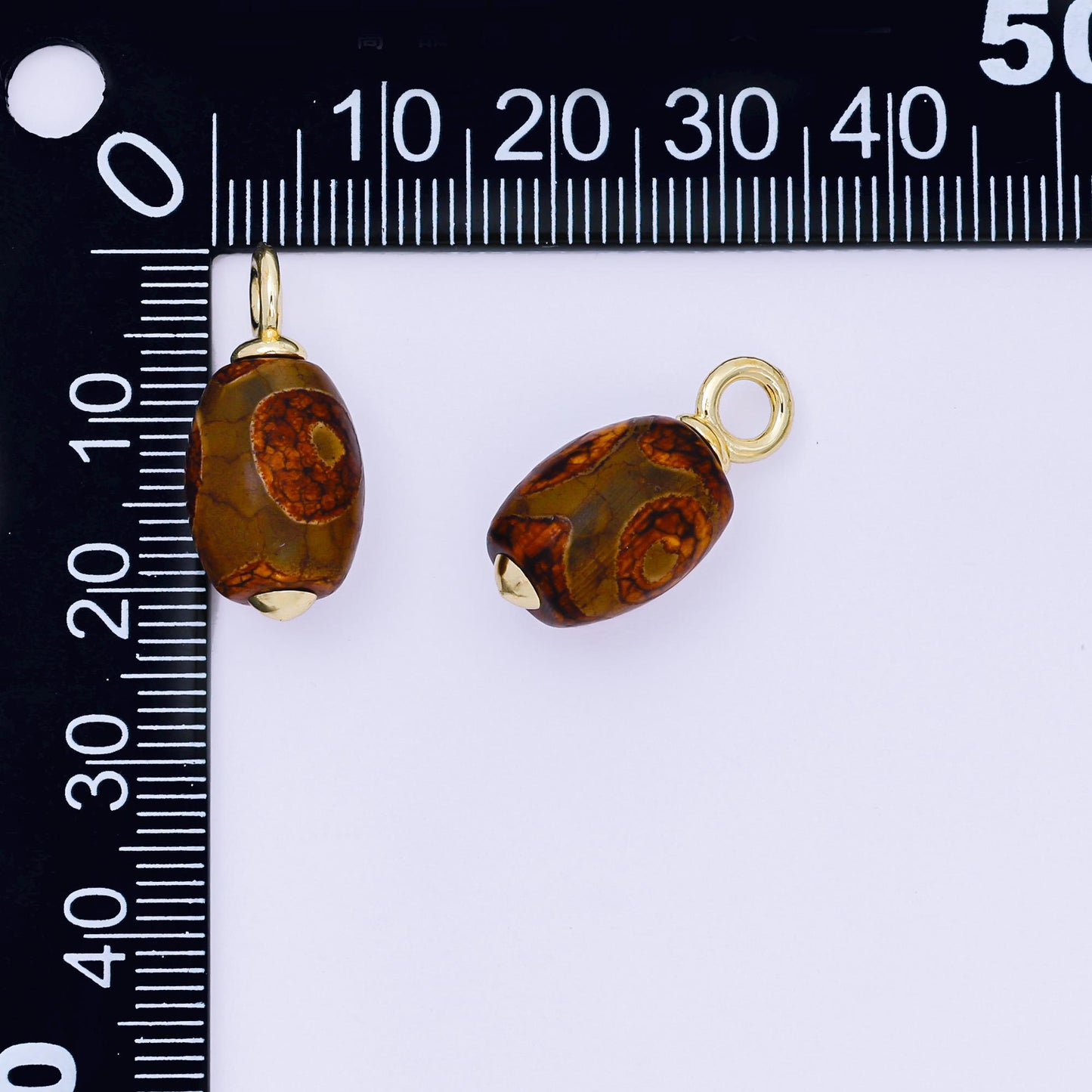 Czech Glass 22x10mm Oval Tube Dark Brown Charm AF1299