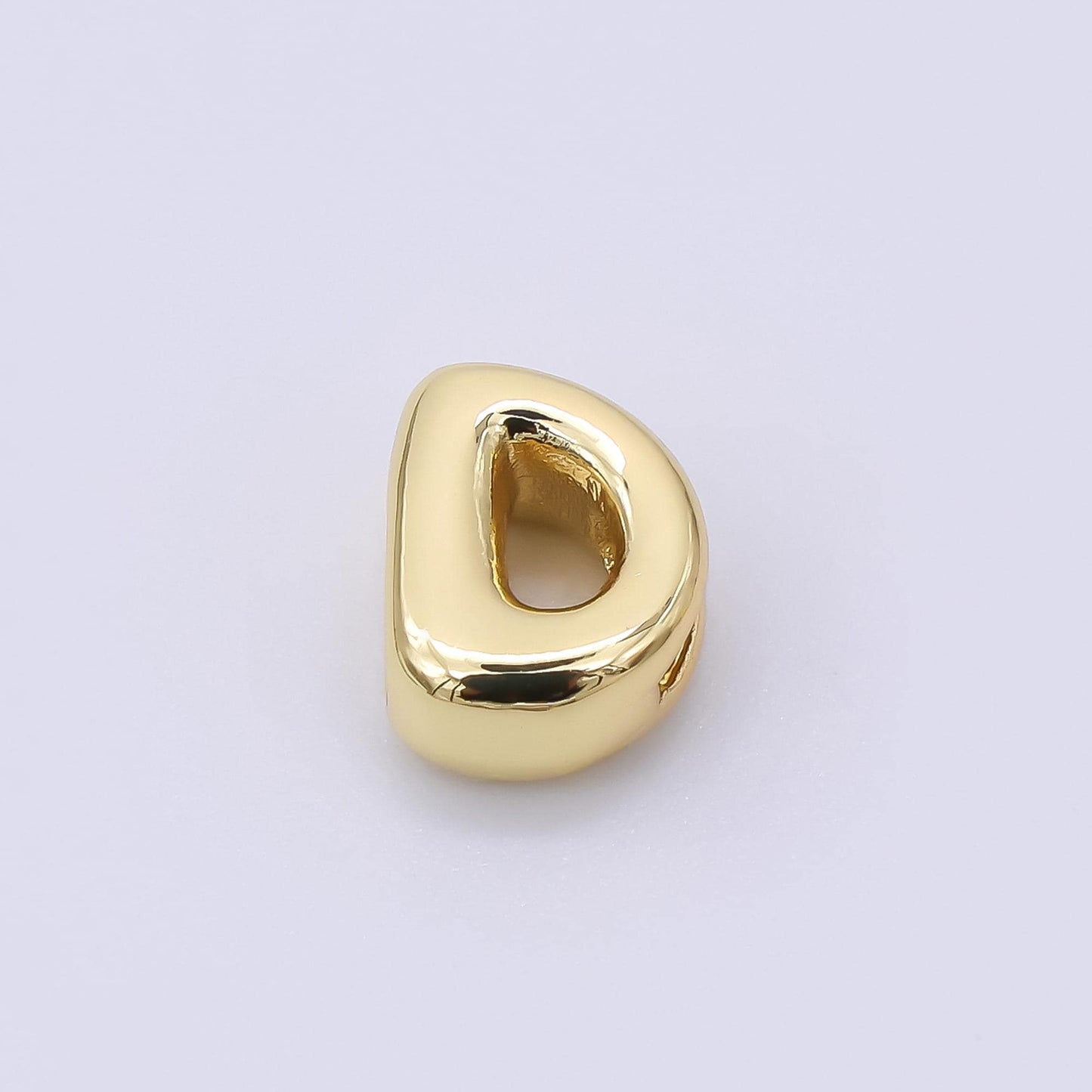 24K Gold Filled 8mm Initial Letter Alphabet Chubby Spacer Bead Bubble Initial Charm spacer for Beaded Jewelry | AF027 - AF039