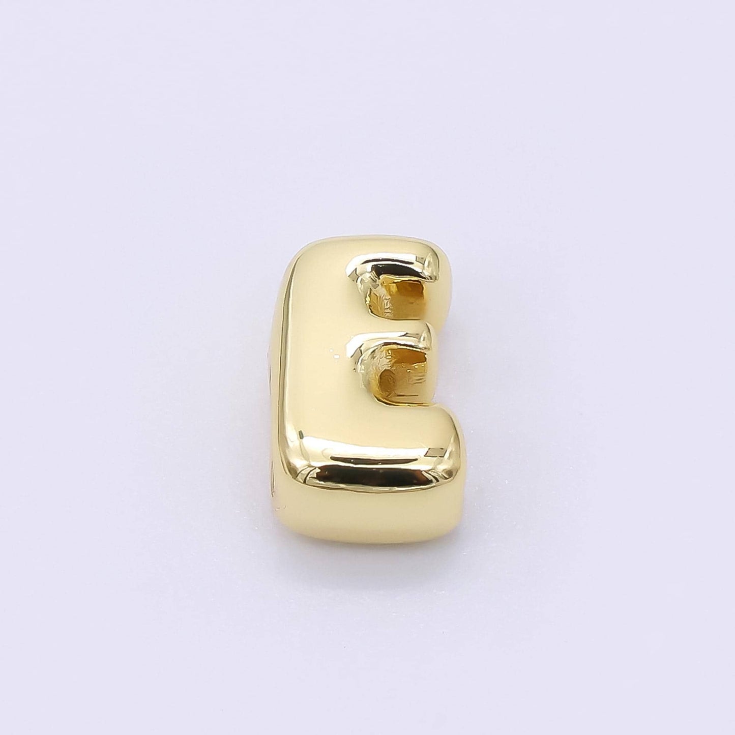24K Gold Filled 8mm Initial Letter Alphabet Chubby Spacer Bead Bubble Initial Charm spacer for Beaded Jewelry | AF027 - AF039