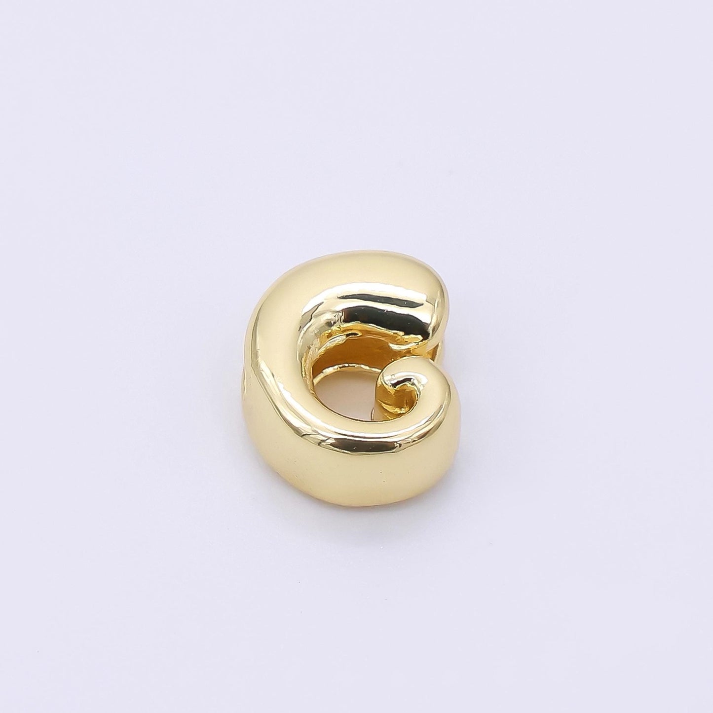 24K Gold Filled 8mm Initial Letter Alphabet Chubby Spacer Bead Bubble Initial Charm spacer for Beaded Jewelry | AF027 - AF039