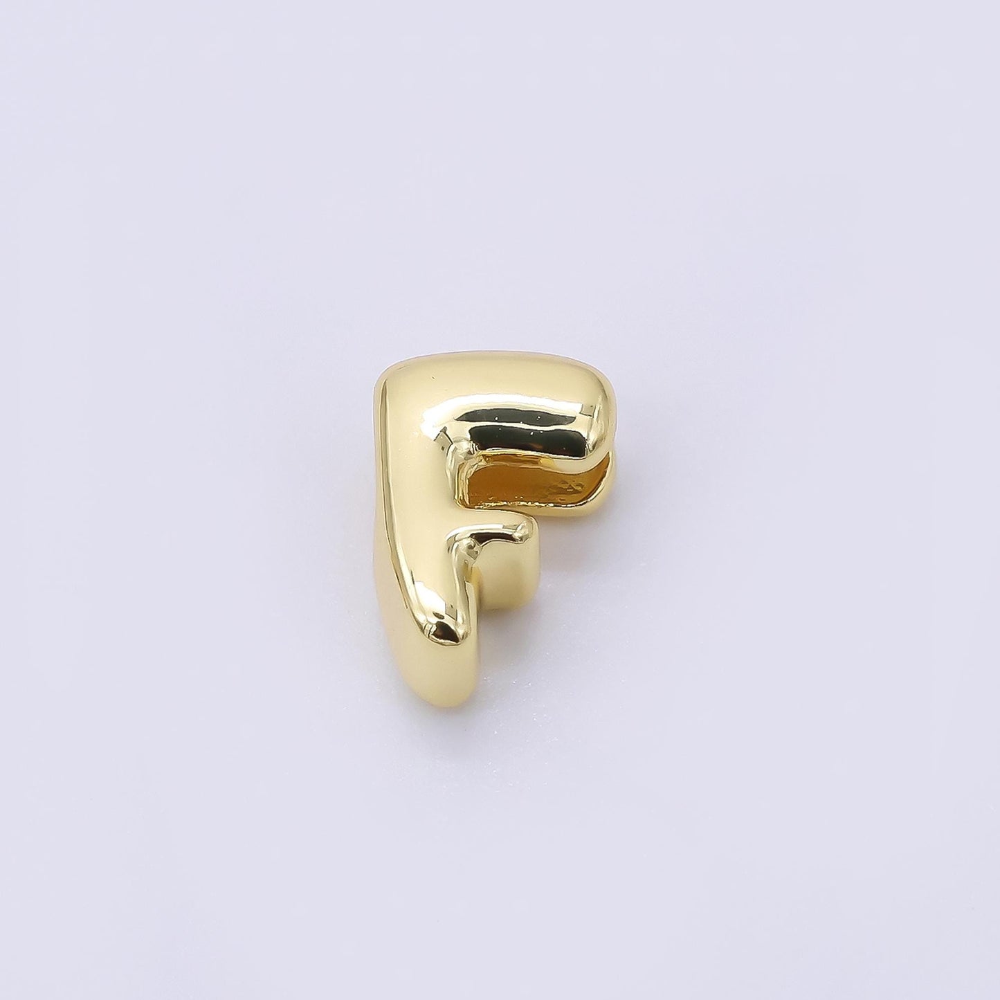24K Gold Filled 8mm Initial Letter Alphabet Chubby Spacer Bead Bubble Initial Charm spacer for Beaded Jewelry | AF027 - AF039