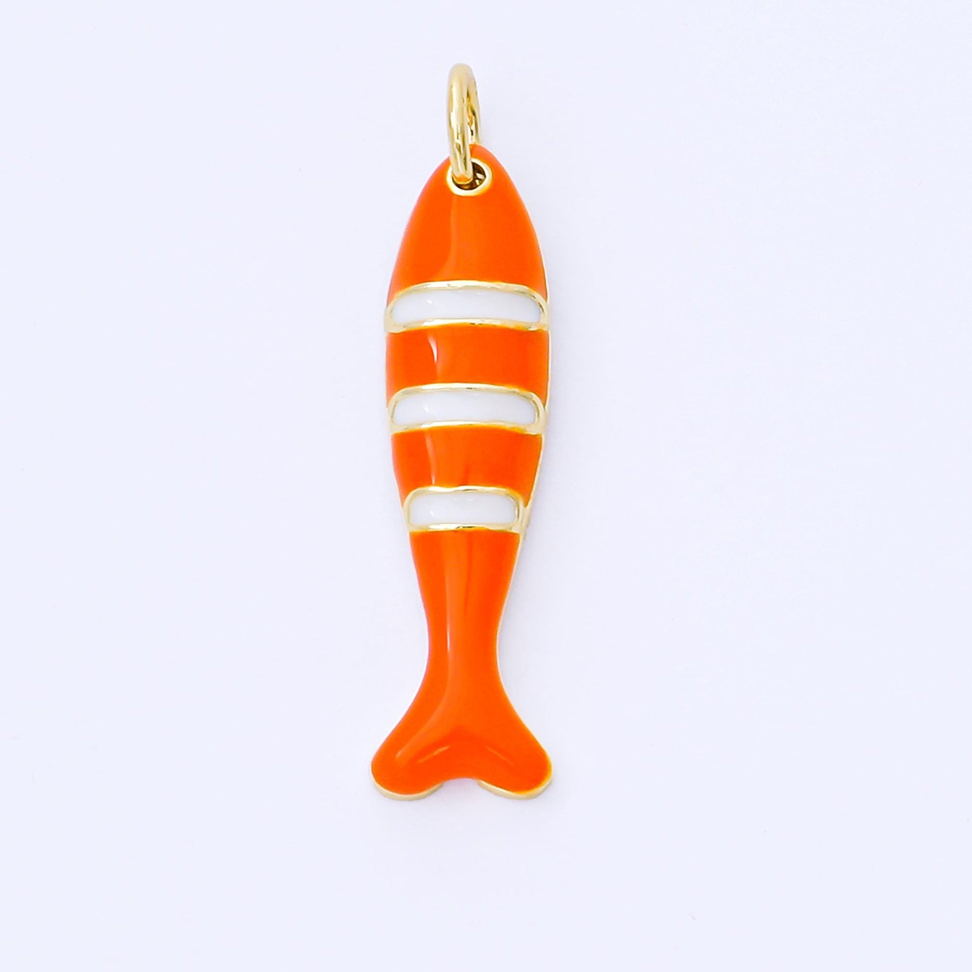 Dainty Gold fish Charms 18K Gold Filled Enamel Sardines Pendant Charm Bracelet Necklace for DIY Jewelry Making Supply AF1502