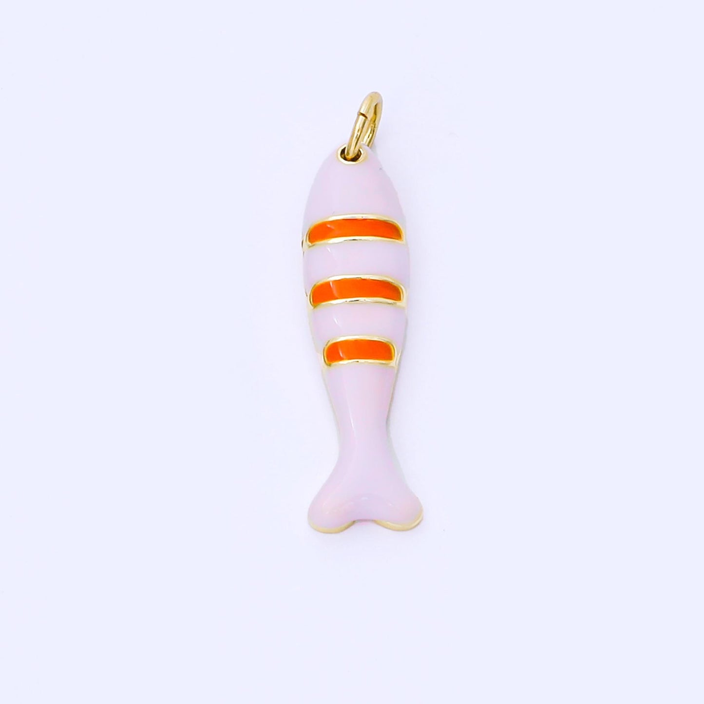 Dainty Gold fish Charms 18K Gold Filled Enamel Sardines Pendant Charm Bracelet Necklace for DIY Jewelry Making Supply AF1502