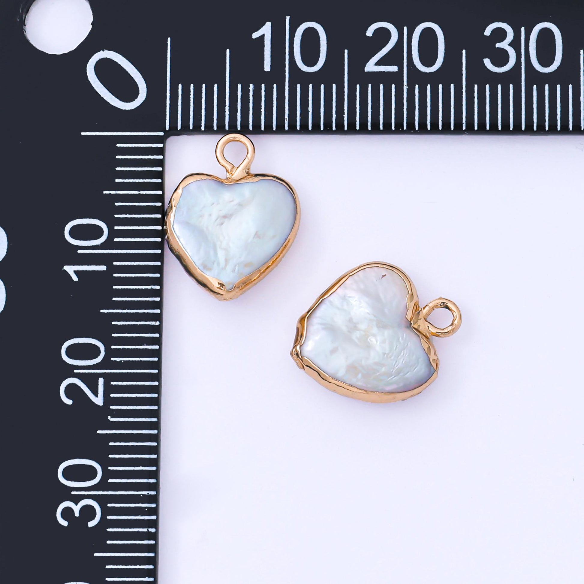 1x Mini Freeform Heart Freshwater Pearl Gold Plated Rim Add-On Charm for Bracelet Necklace Bracelet Earring Component AF-573