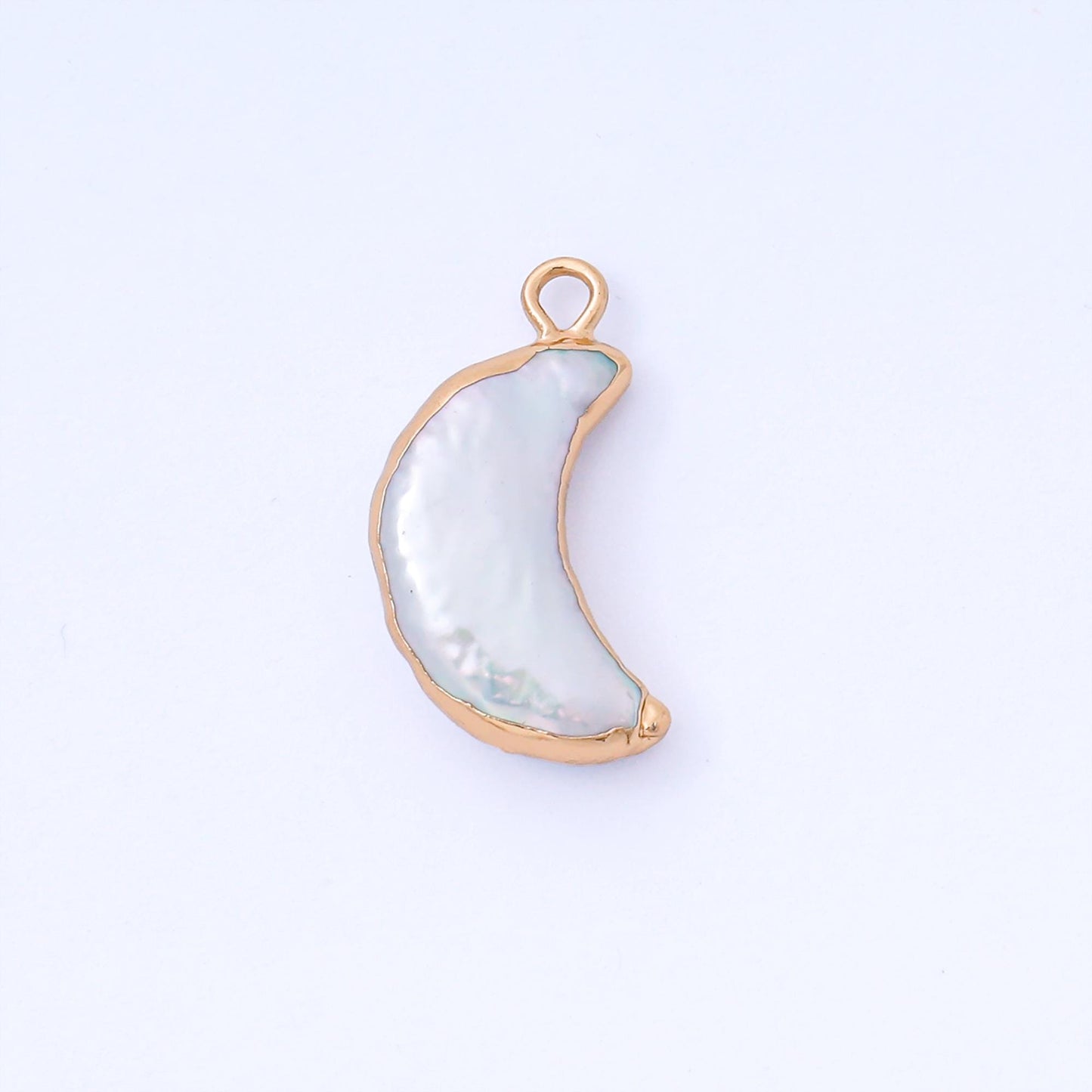 1x Dainty Freeform Crescent Moon Freshwater Pearl Gold Plated Add-On Charm for Bracelet Necklace Bracelet Earring Component AF-574