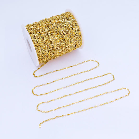24K Gold Filled Drawn Cable Starburst Chain Unfinished Chain by Yard | Roll-1739