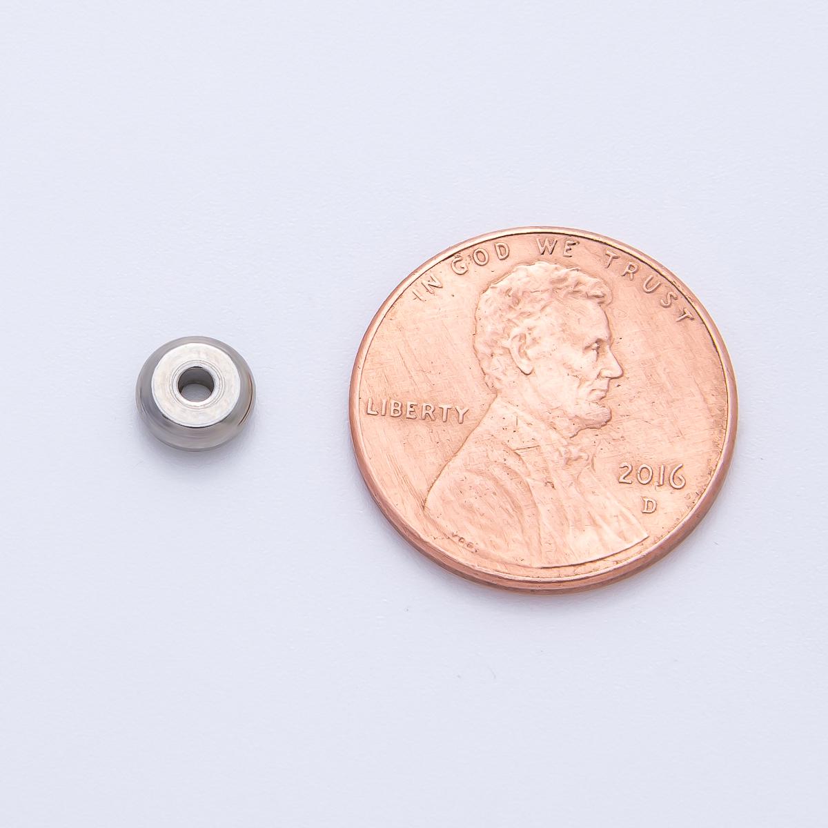 Gold 6mm Tiny Donut Rondelle Minimalist Spacer Bead in Gold & Silver 10pcs | B043