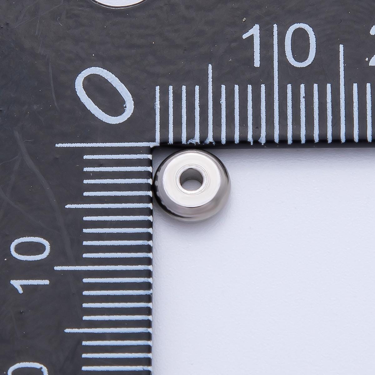 Gold 6mm Tiny Donut Rondelle Minimalist Spacer Bead in Gold & Silver 10pcs | B043