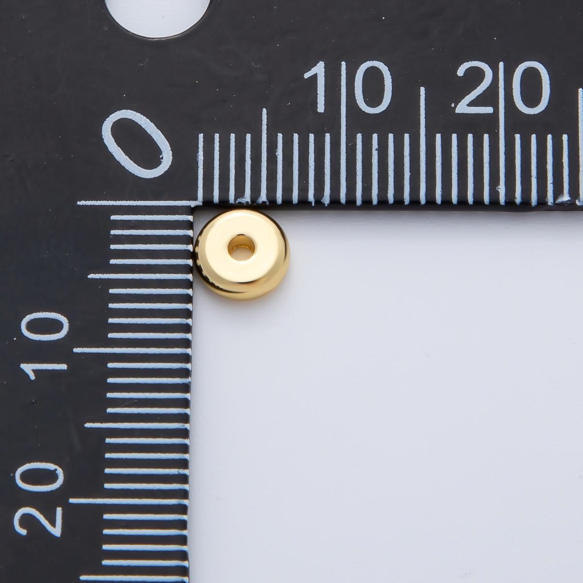 Gold 6mm Tiny Donut Rondelle Minimalist Spacer Bead in Gold & Silver 10pcs | B043