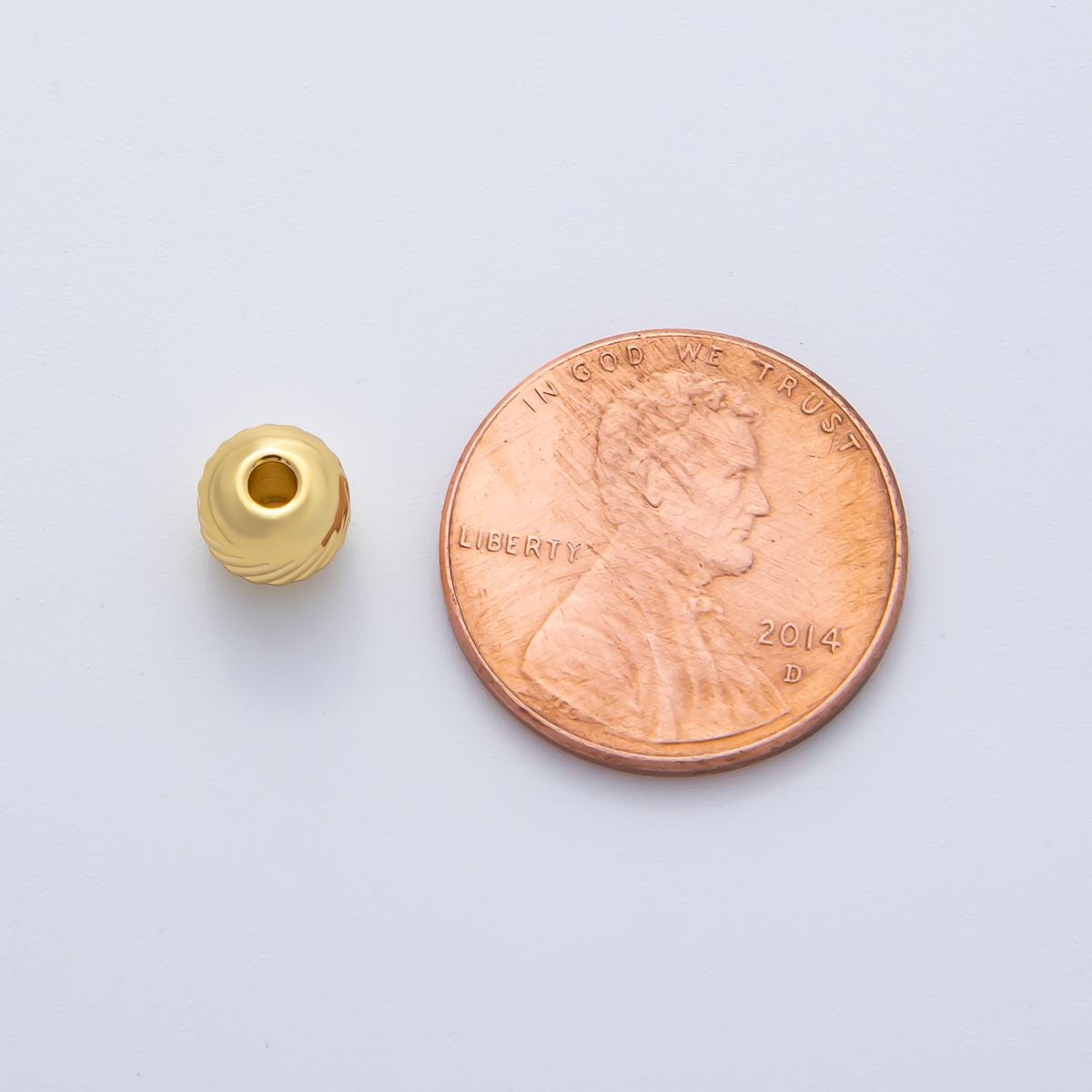 Gold 5mm Revolving Pattern Chunky Rondelle Minimalist Spacer Bead in Gold & Silver 10 pcs | B047