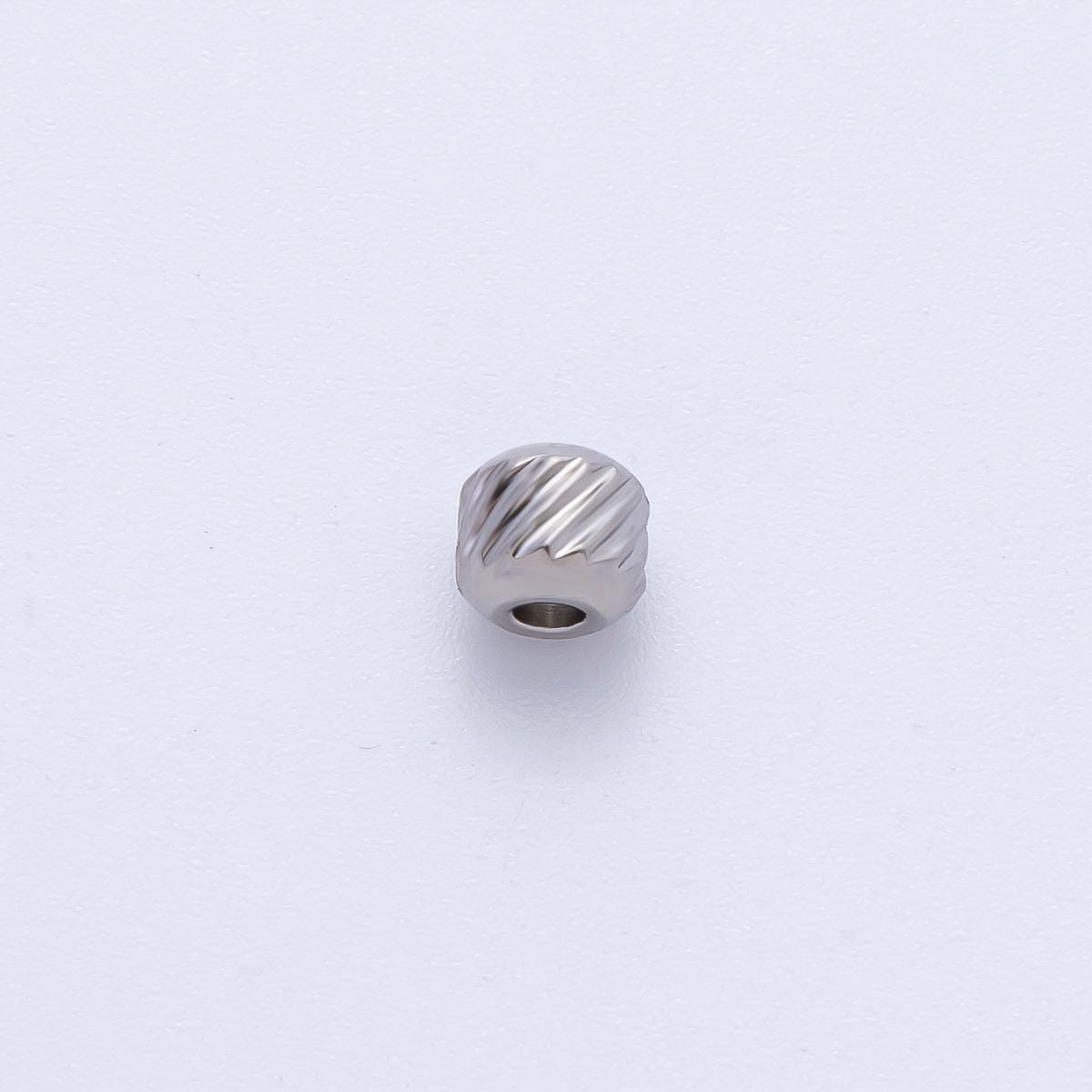 Gold 4.5mm Revolving Pattern Tiny Rondelle Minimalist Spacer Bead in Gold & Silver 10pcs | B066