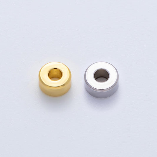 Gold 6mm Puffy Rondelle Spacer Bead in Gold & Silver 10 pcs | B086