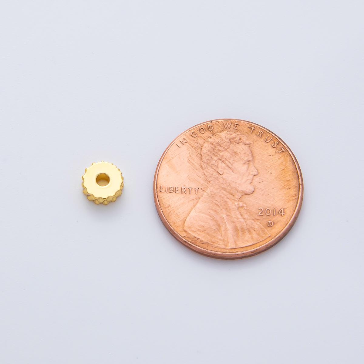 Gold 5mm Pineapple Skin Rondelle Spacer Bead in Gold & Silver 10 pcs | B093