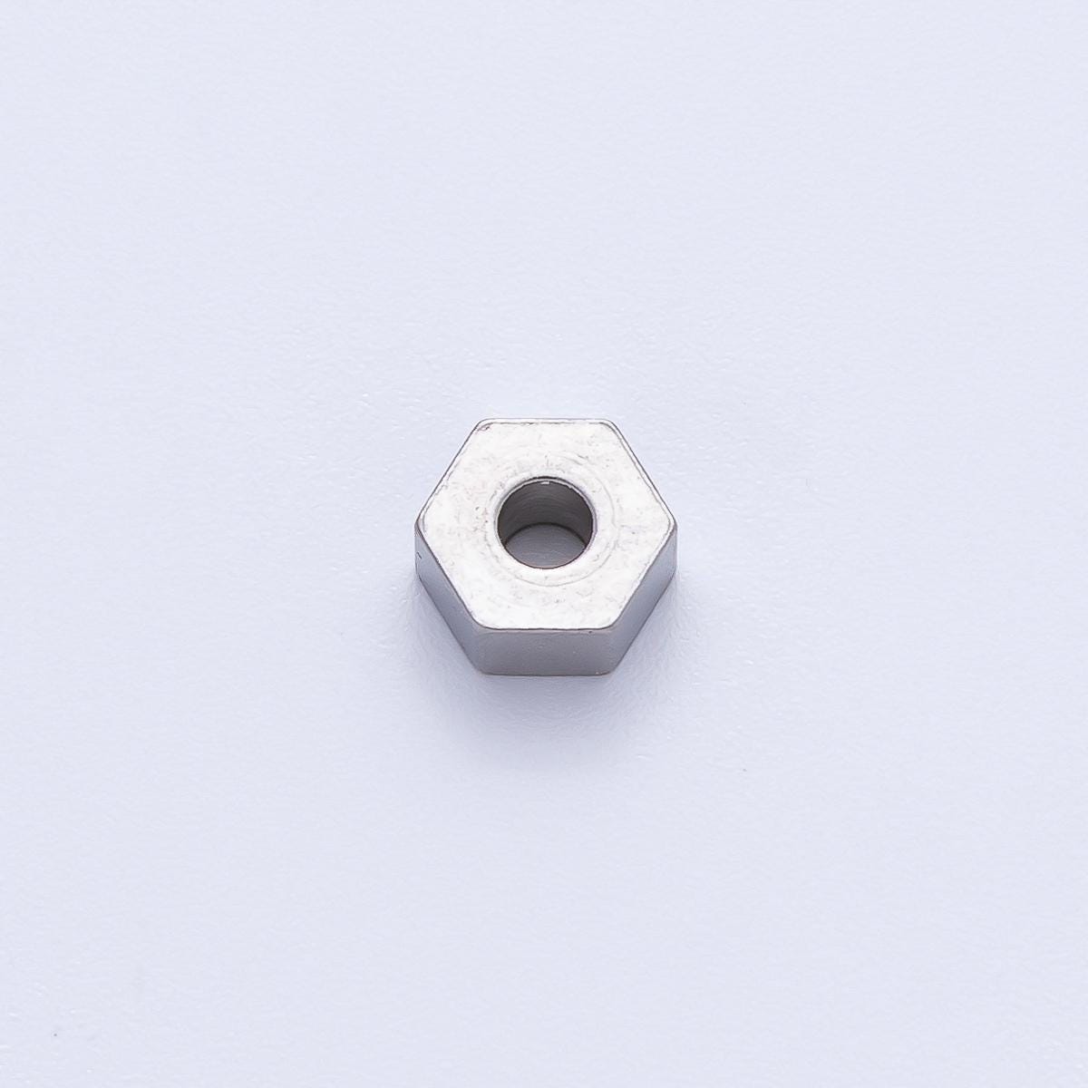 Gold 6mm Tiny Hexagon Spacer Bead in Gold & Silver 10pcs | B113