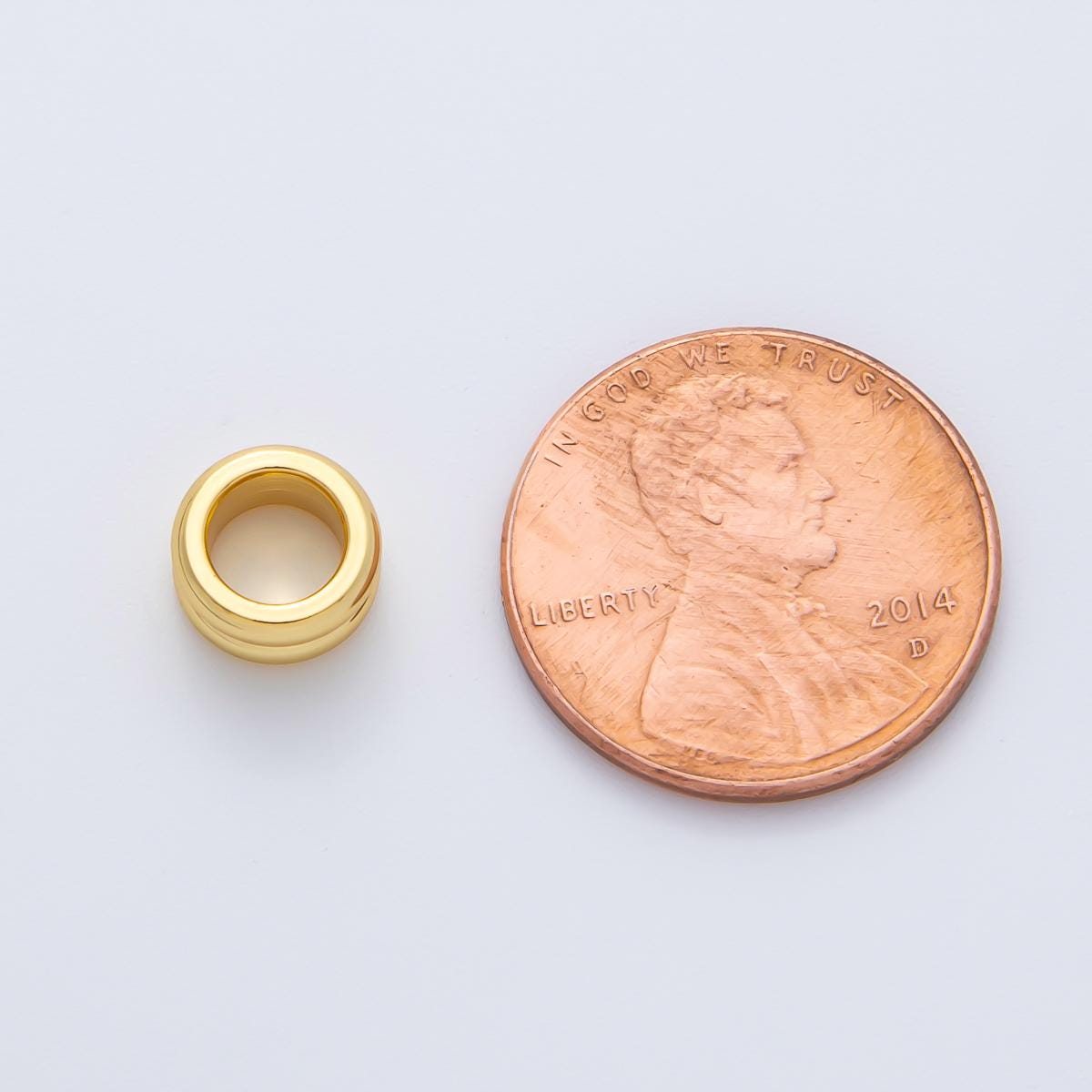 Gold 8mm Double Band Tiny Spacer Bead in Gold & Silver 10 pcs | B126