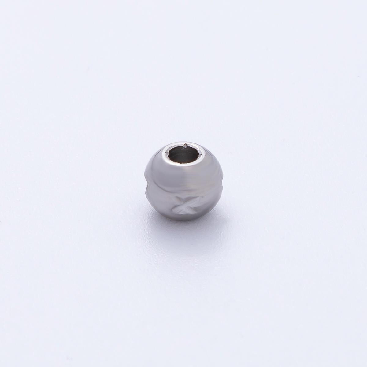 Gold 5mm Tiny Rondelle X Mark Spacer Bead in Gold & Silver 10 pcs | B152