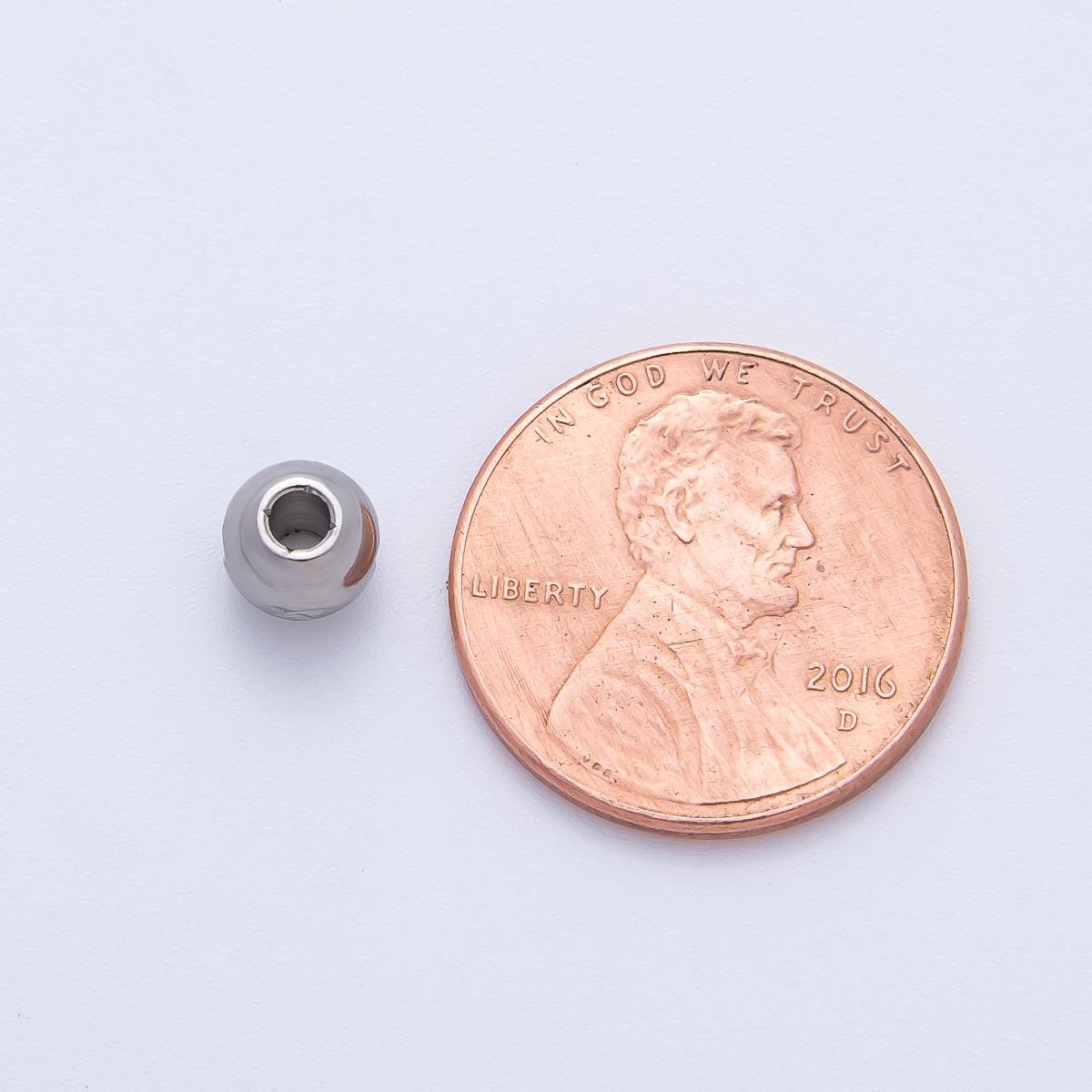 Gold 5mm Tiny Rondelle X Mark Spacer Bead in Gold & Silver 10 pcs | B152