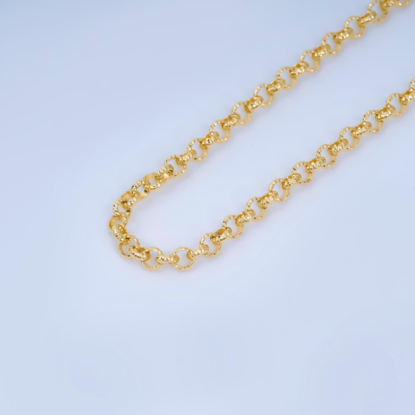 24K Gold Filled 5.8mm Textured Cable Unfinished Chain Gold Filled Cable Chain Jewelry Supply by the Yard for Jewelry Making Supply ROLL-1740